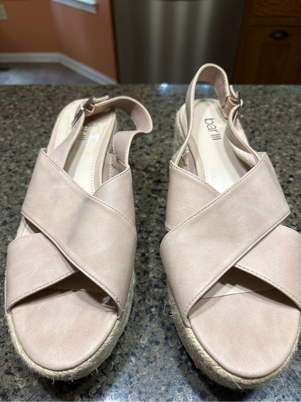 Bar III Pale Beige Crisscross Espadrille Sandals